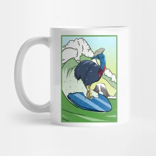 Cassowary Bird on a Surfboard Mug